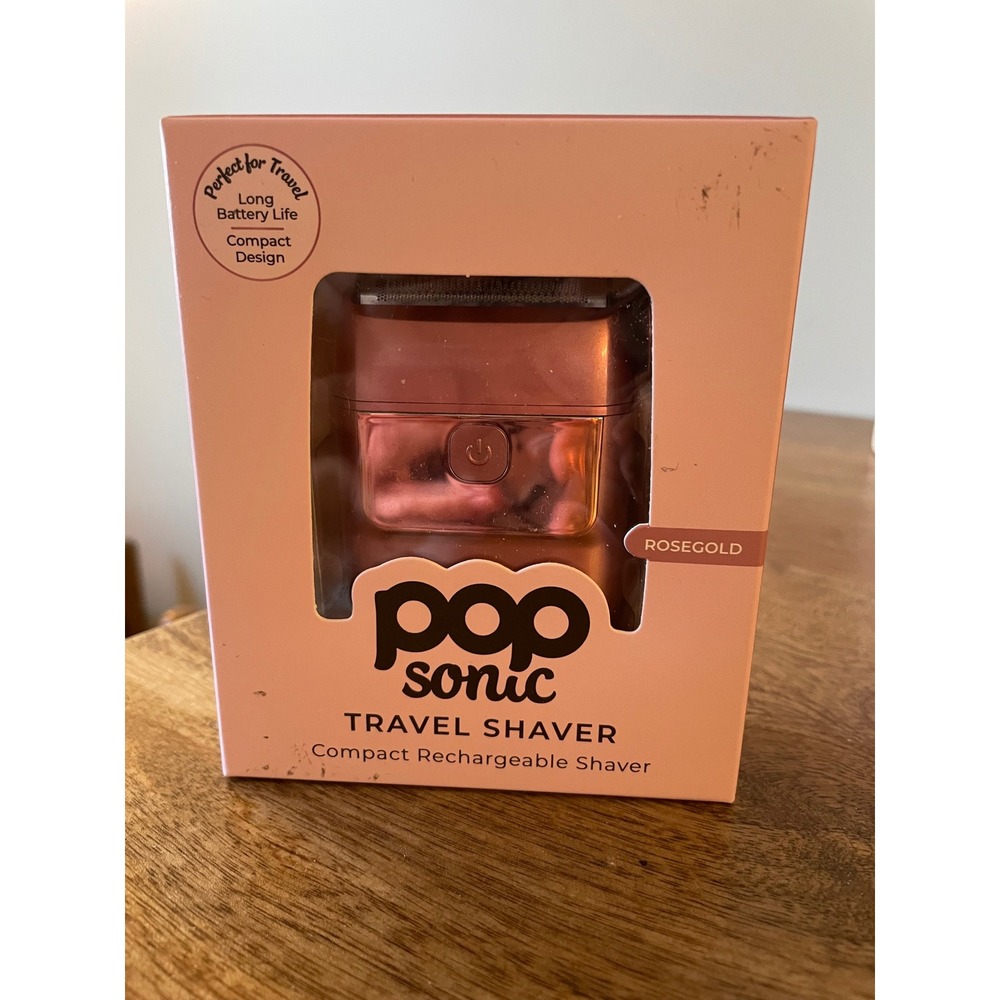Pop Sonic Travel Shaver Compact Rechargeable Foil Razor‎ Rose Gold NEW